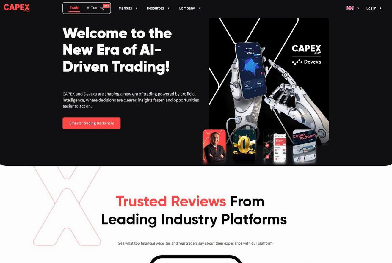 Screenshot of the CAPEX website
