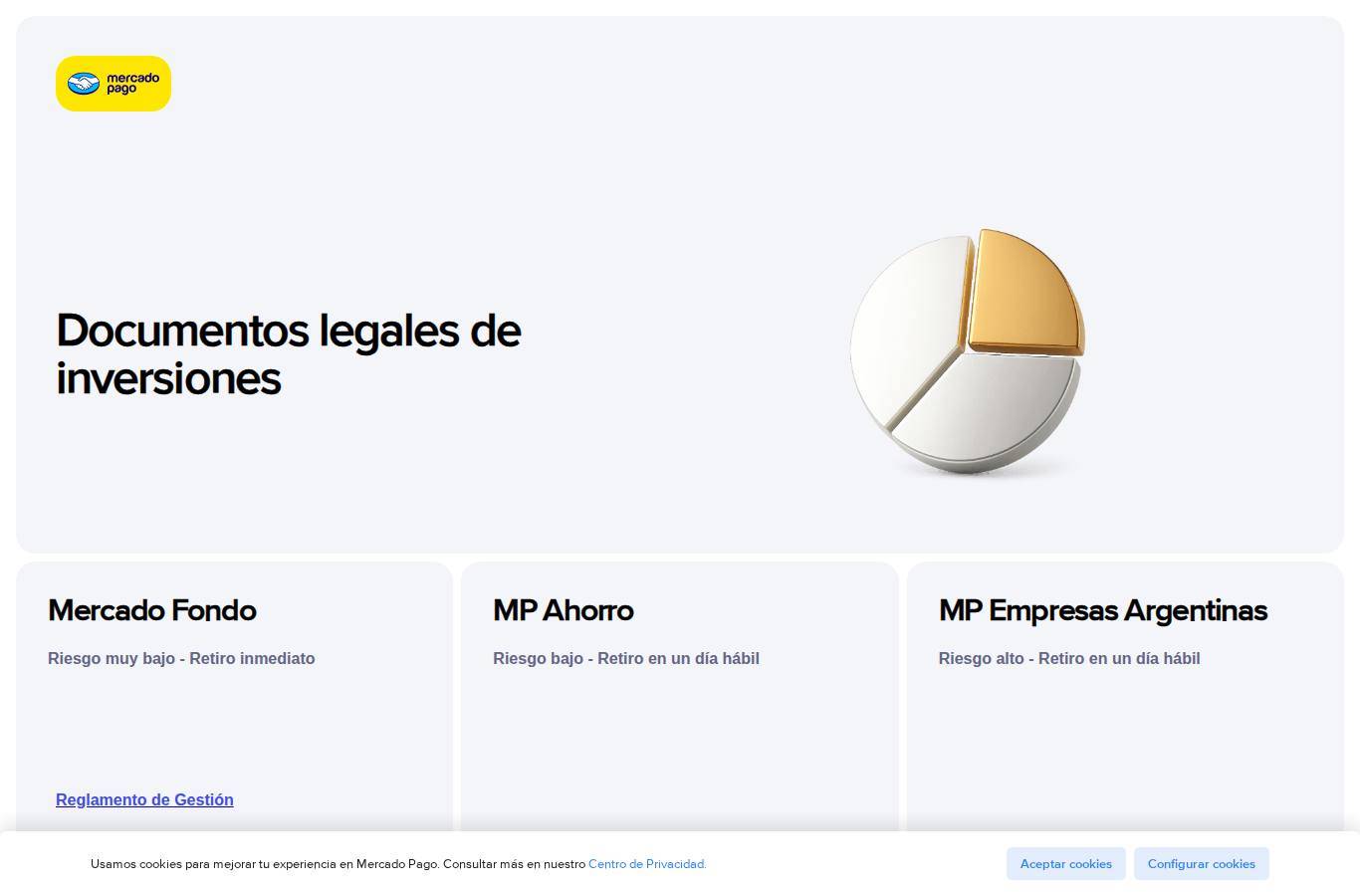 Screenshot of the Mercado Pago Inversiones website